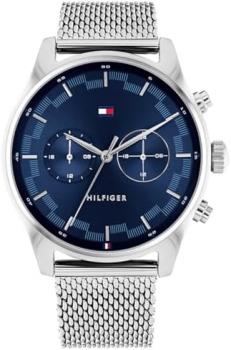 Tommy Hilfiger Analogue Multifunction Quartz Watch for Men with Silver Stainless Steel mesh Bracelet - 1710420