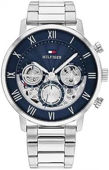 Tommy Hilfiger Analogue Multifunction Quartz Watch for Men with Silver Stainless Steel Bracelet - 1710569