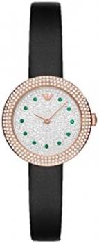 Armani - Rosa Collection, Black Colour, Leather Watch for Women AR11492, Strap.