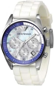 Emporio Armani Women Analogue Quartz Watch with Rubber Strap AR5884