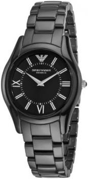 Emporio Armani Women's AR1441 CeramicSlim Black Dial Watch
