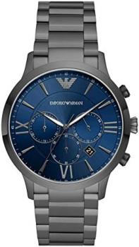 Emporio Armani - Chronograph Watch with Grey Stainless Steel Strap for Men AR11348