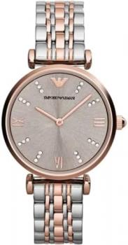 Emporio Armani Watch for Women, Two Hand Movement, 31 mm Rose Gold Stainless Steel Case with a Stainless Steel Strap, AR1840