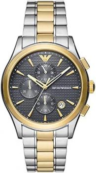 Emporio Armani Watch for Men, Quartz 3 sub dial Chronograph Movement and 42mm Case Size with Stainless Steel Strap