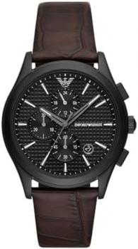 Emporio Armani Watch for Men Quartz/Chrono movement 42mm case size with a Leather strap AR11549