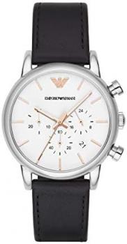 Emporio Armani Mens Chronograph Quartz Watch with Leather Strap AR2075