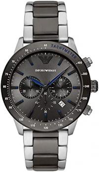 Emporio Armani Watch for Men, Chronograph Movement, 43 mm Silver Stainless Steel Case with a Stainless Steel Strap, AR11391