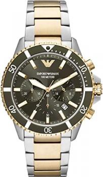 Emporio Armani Men's Chronograph, Stainless Steel Watch, 43mm case size