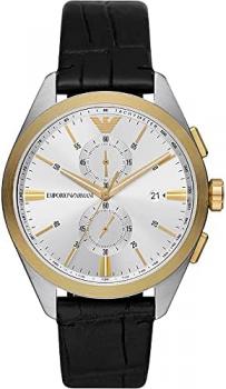 Emporio Armani Watch for Men, Quartz 2 sub dial Chronograph Movement and 43mm Case Size with Leather Strap