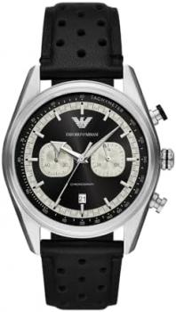 Emporio Armani Watch for Men, Quartz Chronograph Movement and 42mm Case Size with Stainless Steel or Leather Strap
