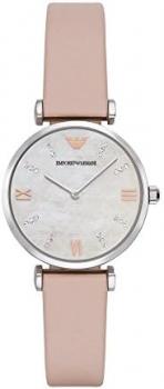 Emporio Armani Watch for Women, Two Hand Movement, 32 mm na Stainless Steel Case with a Leather Strap, AR8039