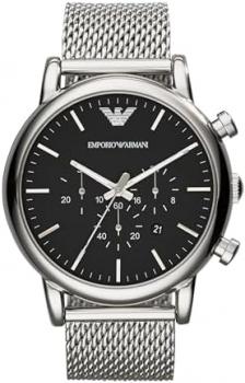 Emporio Armani Watch for Men, Chronograph Movement and 46mm Case Size with Stainless Steel, Leather or Silicone Strap