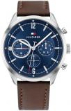 Tommy Hilfiger Analogue Multifunction Quartz Watch for Men with Dark Brown Leather Strap - 1791940