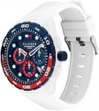 Tommy Hilfiger Chronograph Quartz Watch with Calendar for Men with Silicone Bracelet – Available in White, Blue, Black, Orange or Yellow