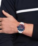Tommy Hilfiger Chronograph Quartz Watch with Calendar for Men with Silicone Bracelet – Available in White, Blue, Black, Orange or Yellow
