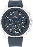 Tommy Hilfiger Analogue Multifunction Quartz Watch for Men with Storm Blue Silicone Bracelet - 1710687