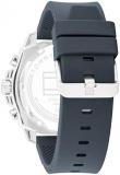 Tommy Hilfiger Analogue Multifunction Quartz Watch for Men with Storm Blue Silicone Bracelet - 1710687