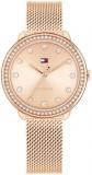 Tommy Hilfiger Three Hand Quartz Movement Watch for Women with Stainless Steel Mesh Bracelet – Available in Rose Gold, Silver or Gold