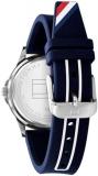 Tommy Hilfiger Boys Watch with Blue Dial, Blue Silicone Strap, 34mm Stainless Steel Case, Aluminium Bezel, 3 Hand Quartz Movement, 5 ATM Water Resistance - 1720016
