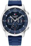 Tommy Hilfiger Analogue Multifunction Quartz Watch for Men with Navy Blue Silicone Bracelet - 1710489