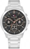 Tommy Hilfiger Analogue Multifunction Quartz Watch for Men with Silver or Black Stainless Steel Bracelet