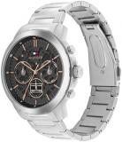 Tommy Hilfiger Analogue Multifunction Quartz Watch for Men with Silver or Black Stainless Steel Bracelet