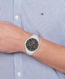 Tommy Hilfiger Analogue Multifunction Quartz Watch for Men with Silver or Black Stainless Steel Bracelet