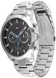 Tommy Hilfiger Analogue Multifunction Quartz Watch for Men with Stainless Steel or Leather Bracelet