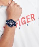 Tommy Hilfiger Chronograph Quartz Watch for Men with Silicone Bracelet