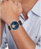 Tommy Hilfiger Analogue Multifunction Quartz Watch for Men with Skeleton Subdial and Stainless Steel Bracelet or Leather Strap