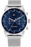 Tommy Hilfiger Analogue Multifunction Quartz Watch for Men with Silver Stainless Steel mesh Bracelet - 1710420