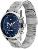 Tommy Hilfiger Analogue Multifunction Quartz Watch for Men with Silver Stainless Steel mesh Bracelet - 1710420