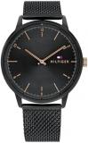 Tommy Hilfiger Analogue Quartz Watch for Men with Black Stainless Steel Mesh Bracelet - 1791845