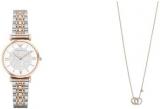 EMPORIO ARMANI Women's Two-Tone Stainless Steel Watch and Necklace, Set