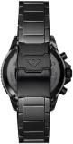 Emporio Armani Men's Chronograph Watch and Chain Bracelet - Black Ceramic Watch and Stainless Steel in Blacken Finishing Bracelet