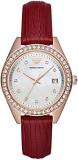 Emporio Armani - Leo Collection, Red Color, Leather Watch for Female AR11489
