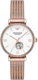 Emporio Armani Watch for Women, Automatic Three-Hand Movement, 34 mm Stainless Steel Case with a Stainless Steel Strap, AR60063
