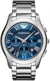 Emporio Armani Valente Chronograph Watch with Silver Tone Stainless Steel Strap for Men AR11082