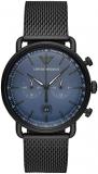 Emporio Armani Watch for Men, Quartz 2 sub dial Chronograph Movement and 43mm Case Size with Stainless Steel Strap