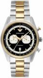 EMPORIO ARMANI Watch for Men, Quartz 2 sub dial Chronograph Movement and 42mm Case Size with Stainless Steel Strap