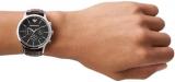 Emporio Armani Watch for Men, Quartz 3 sub dial Chronograph Movement and 43mm Case Size with Leather Strap