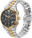 Emporio Armani Watch for Men, Quartz 3 sub dial Chronograph Movement and 42mm Case Size with Stainless Steel Strap