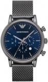 Emporio Armani Watch for Men, Chronograph Movement and 46mm Case Size with Stainless Steel, Leather or Silicone Strap