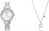 Emporio Armani Women's Silver-Tone Stainless Steel Watch and Necklace, Set