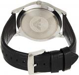 Emporio Armani Men's Quartz Watch with Black Dial Analogue Display and Black Leather Bracelet AR1865