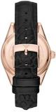 Emporio Armani Watch for Women , Three Hand movement, 36MM Black Recycled Stainless Steel (At Least 50%) case with a Leather strap, AR11505