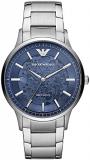Emporio Armani Watch for Men, Automatic Movement, 43 mm Silver Stainless Steel Case with a Stainless Steel Strap, AR60037