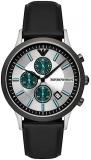 Emporio Armani Watch for Men, Chronograph Movement, 43 mm na Stainless Steel Case with a Pro-Planet Leather Strap, AR11473