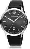 Emporio Armani Watch for Men, Quartz Three Hand Date Movement and 43mm Case Size with Leather Strap