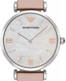 Emporio Armani Watch for Women, Two Hand Movement, 32 mm na Stainless Steel Case with a Leather Strap, AR8039